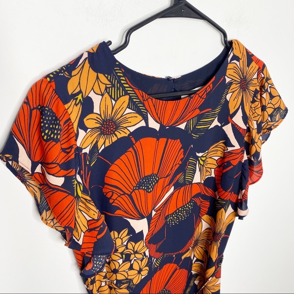 LOFT floral dress poppy red navy blue 
Size medium petite 
New without tags - Picture 2 of 4